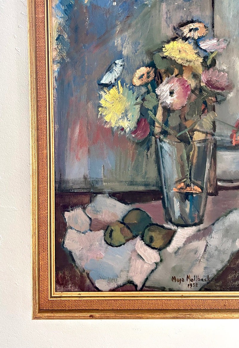 Flowers and pears 17” x 20.5"