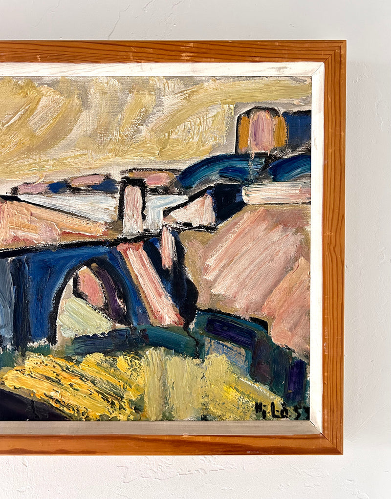 Impressionist castle bridge 23.5” x 15"
