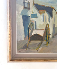 Wagon in the alley 27.5" x 24"