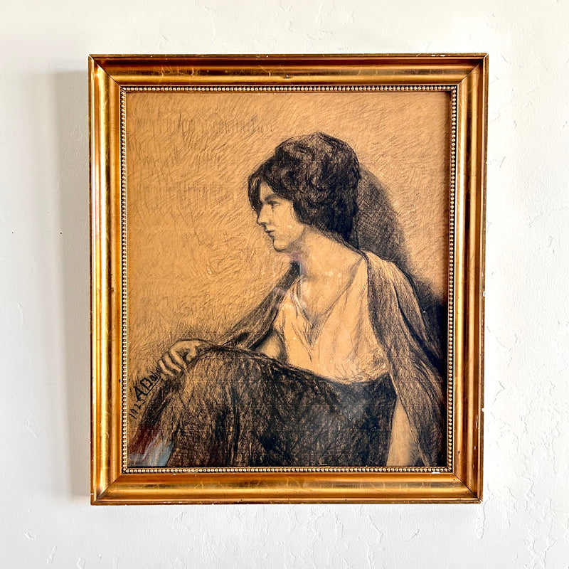 1923 Charcoal portrait 19” x 21.5”