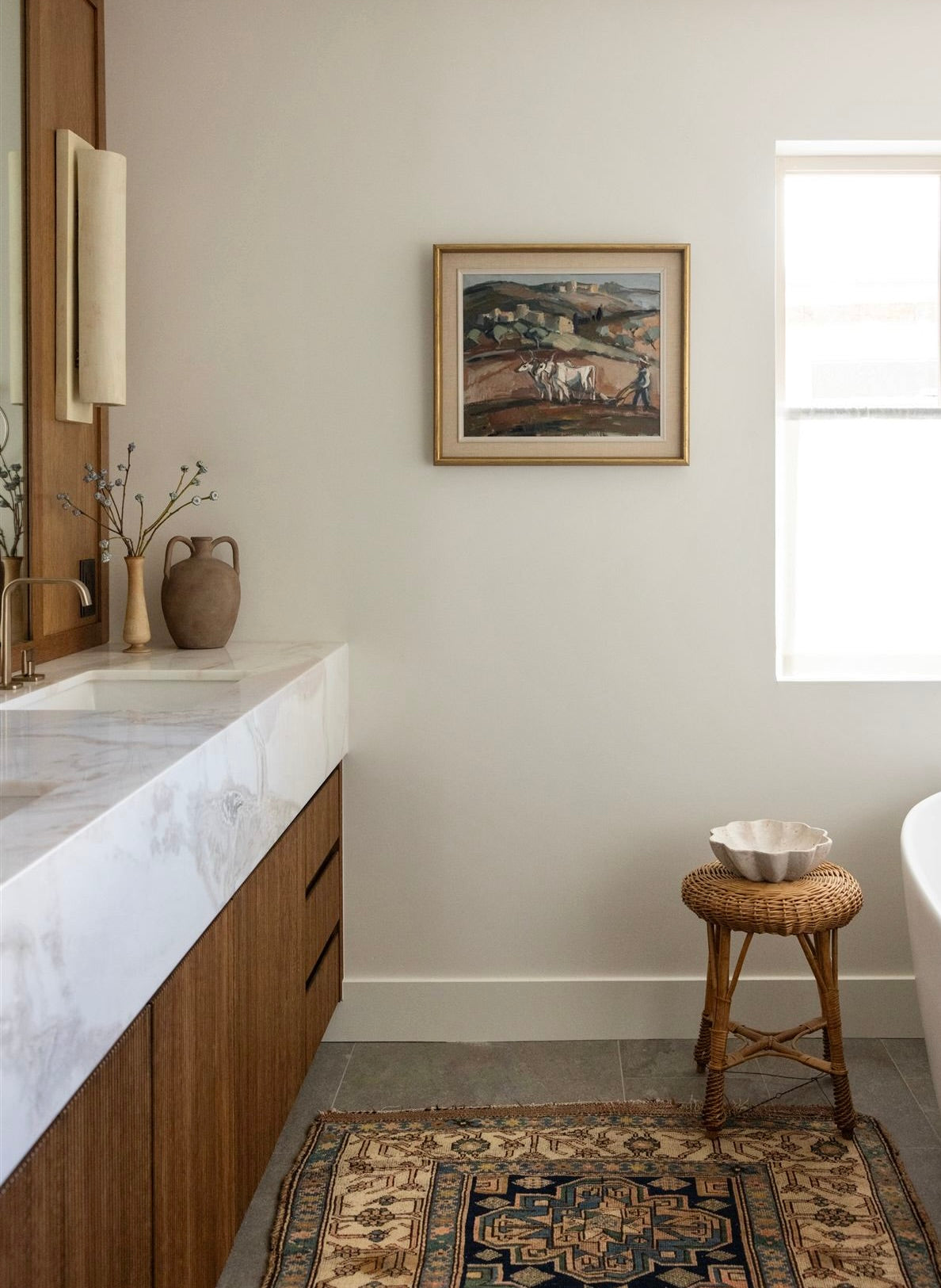 Mediterranean farming scene 19.5" x 23"