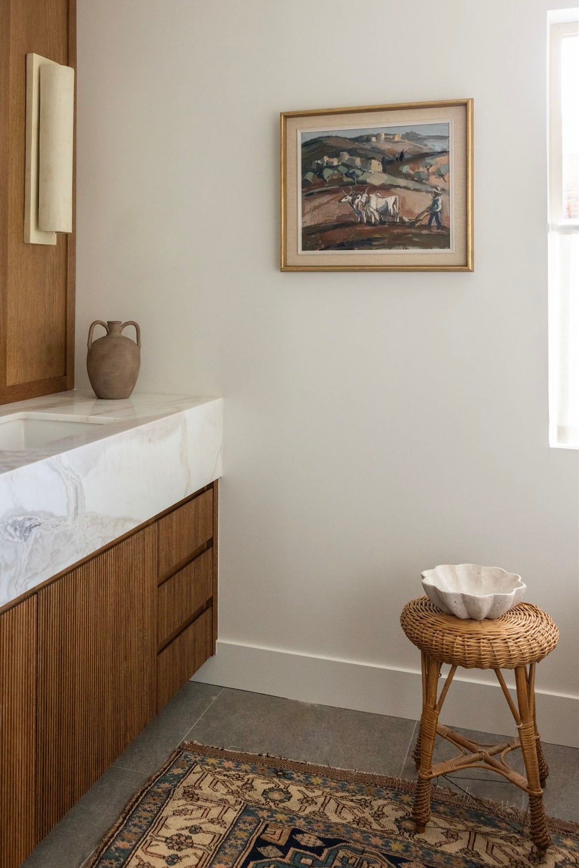 Mediterranean farming scene 19.5" x 23"