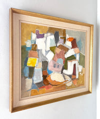 Mid century abstract scene 26.5" x 23"