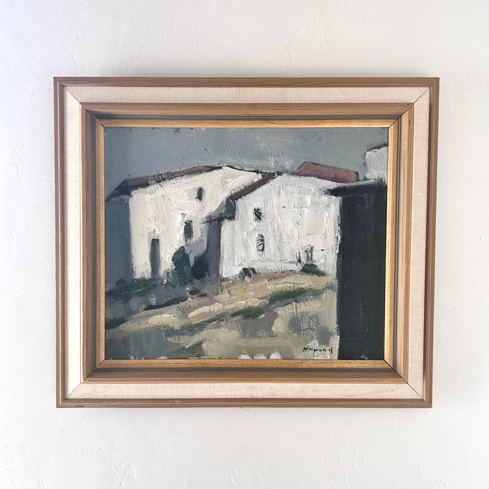 White neighboring homes 24” x 21”