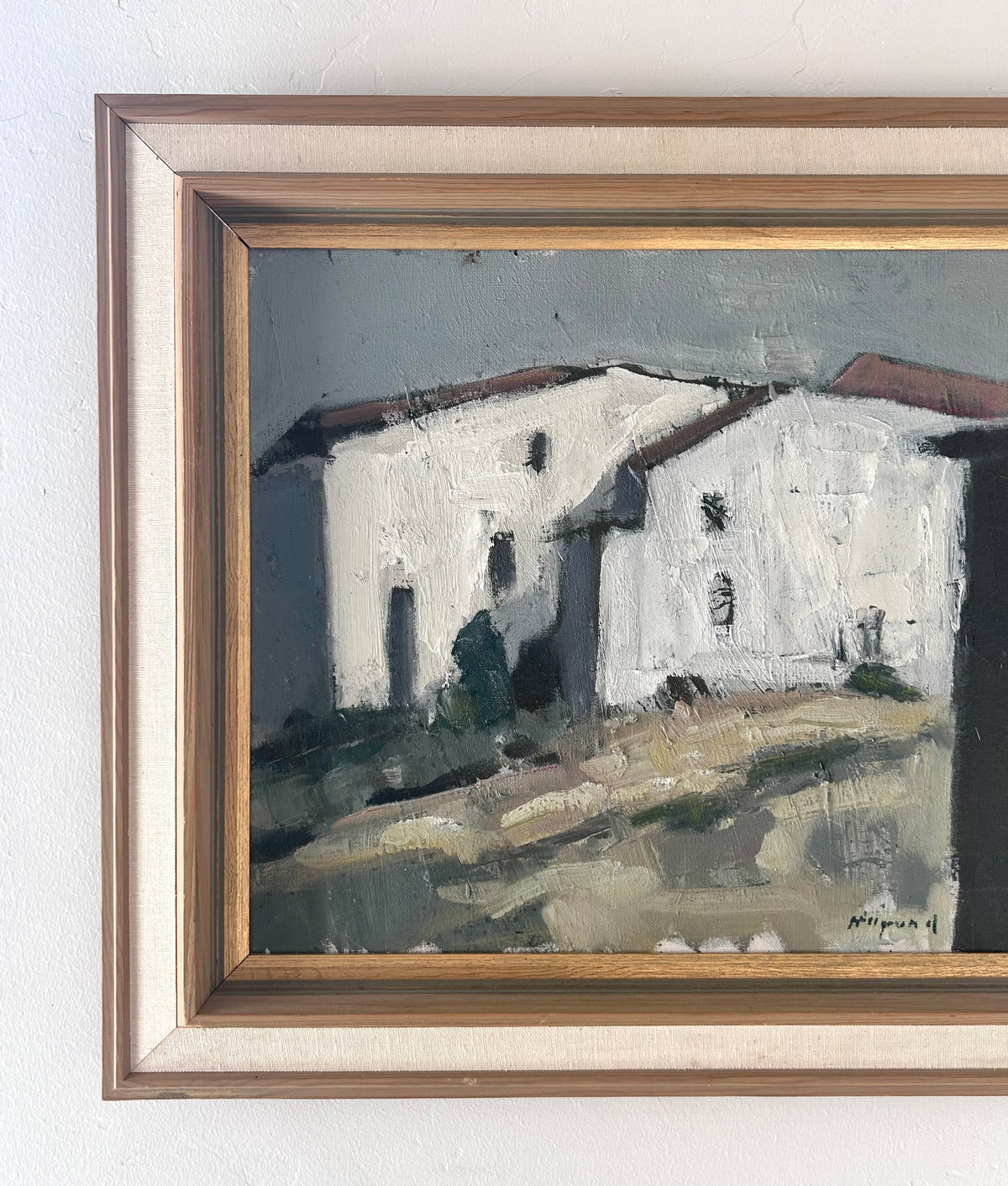 White neighboring homes 24” x 21”