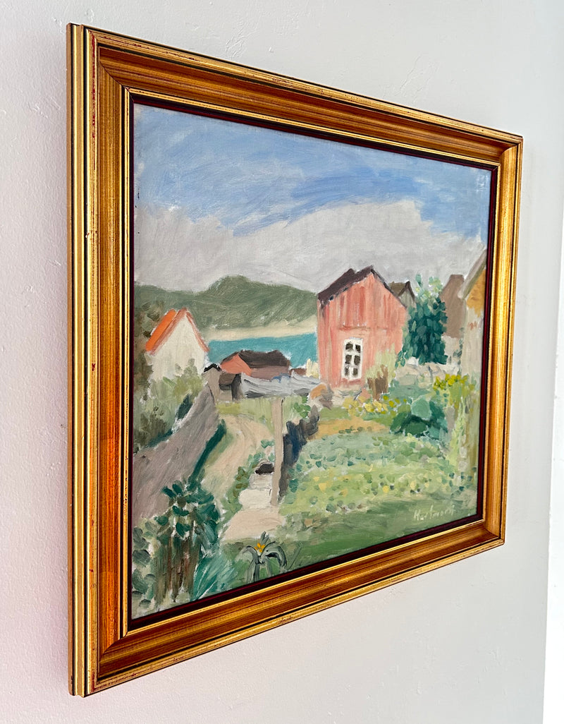 Impressionist cottage scene 23.5” x 21.5”