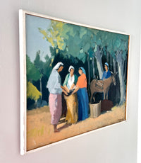 Talking and gathering 24.5” x 19.5”
