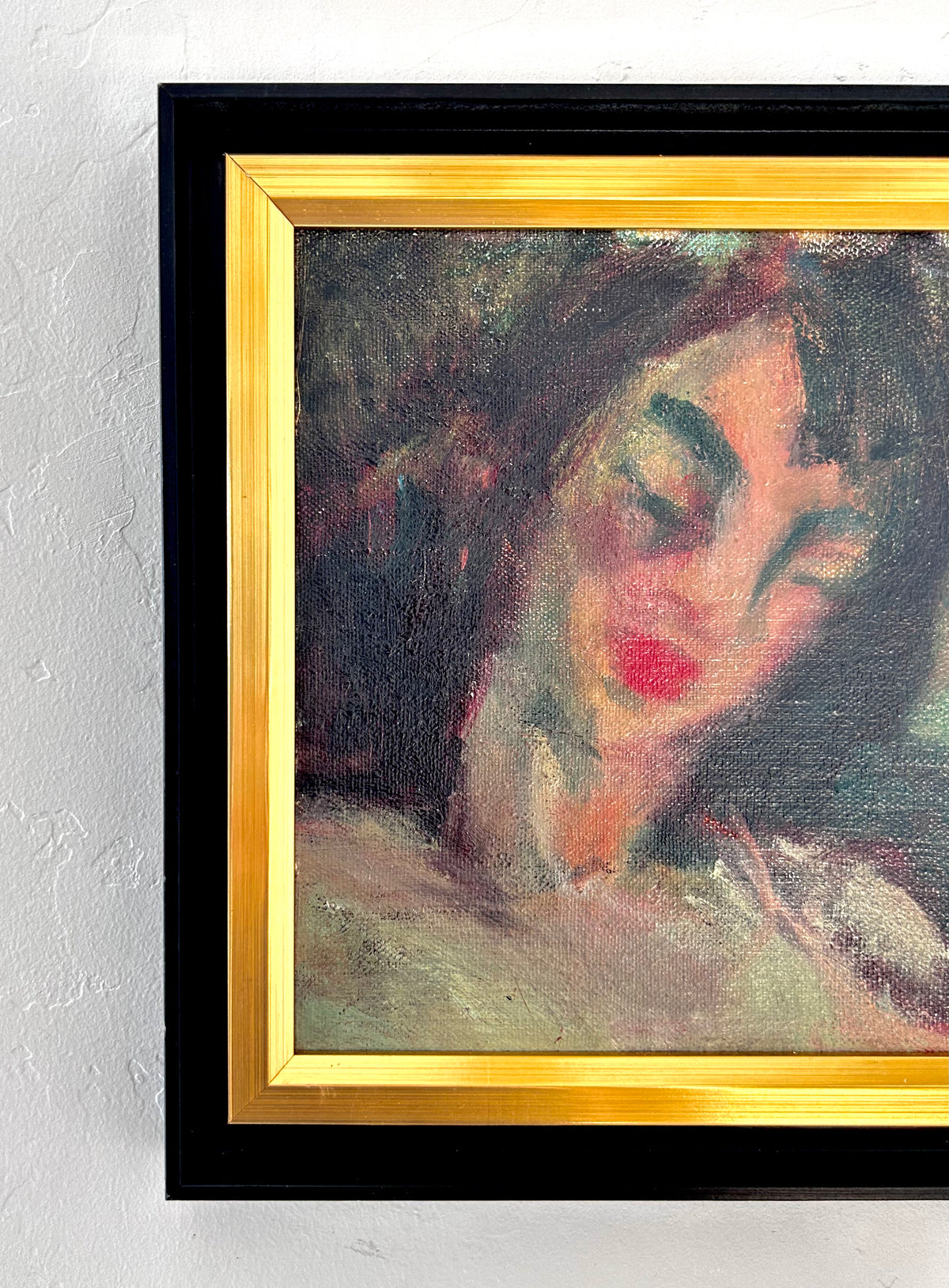 Gestural female portrait 12.5” x 12”