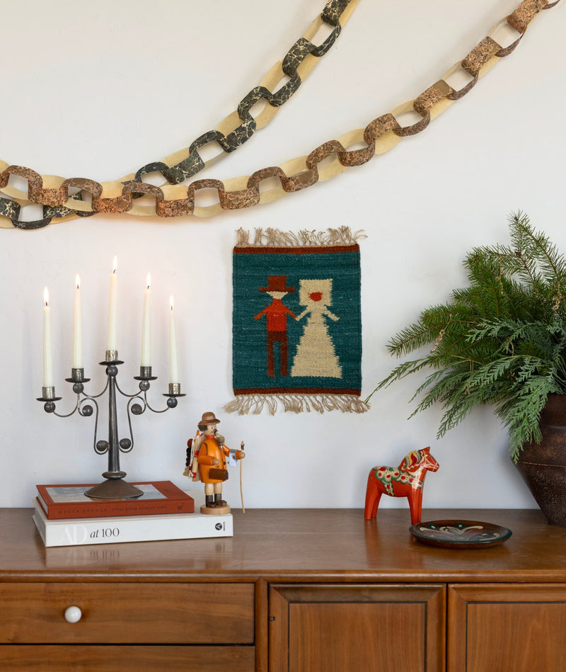 Patina metal candelabra