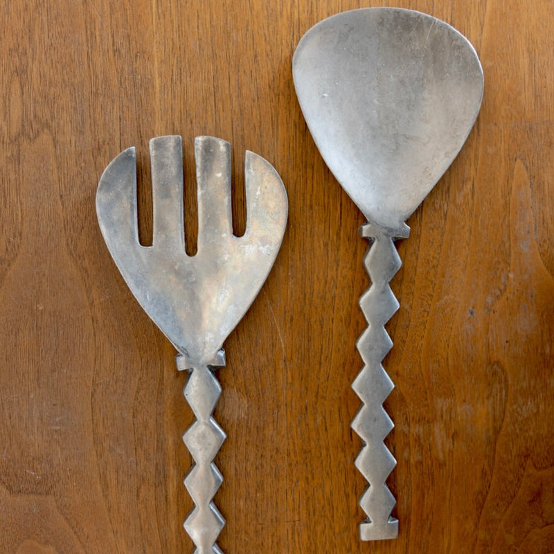 Pewter zig zag utensils