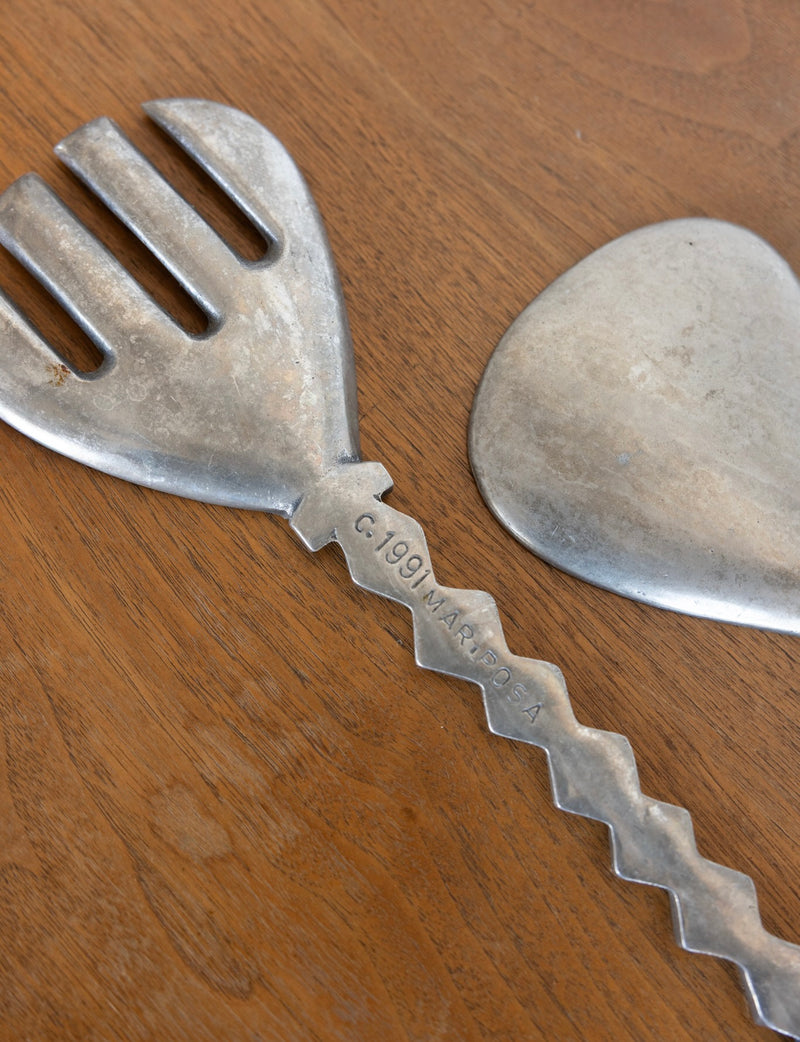 Pewter zig zag utensils