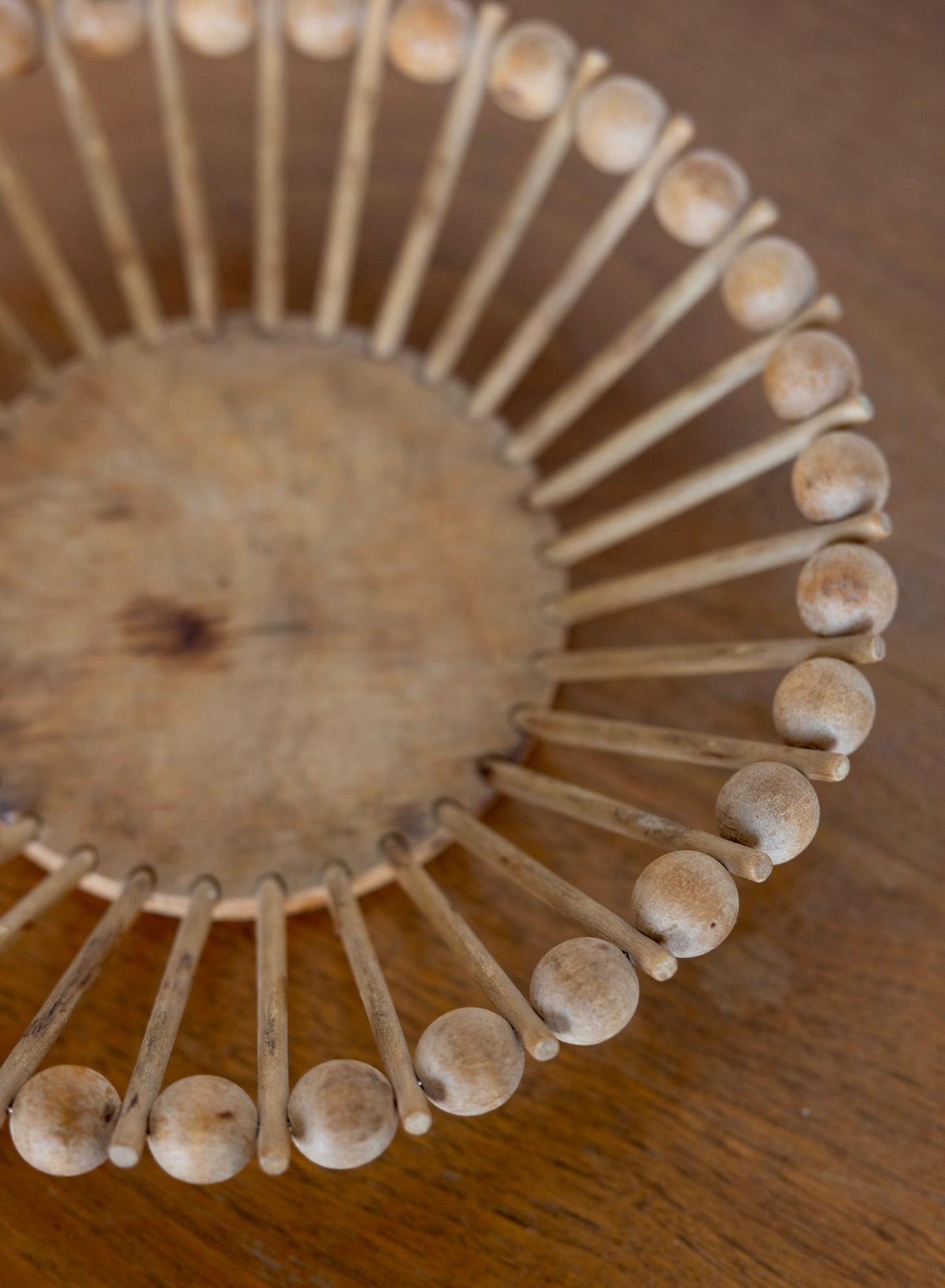 Wood ball and stick bowl