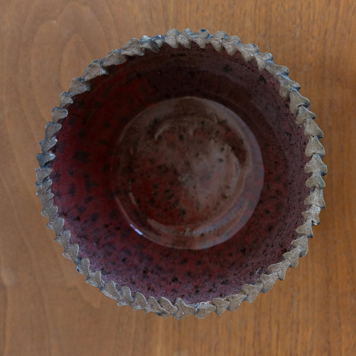 Speckled pottery bowl