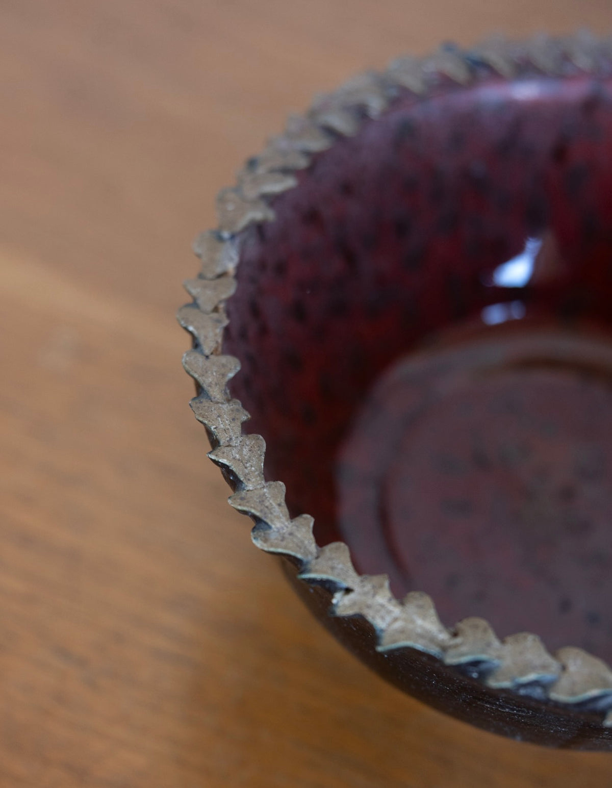Speckled pottery bowl