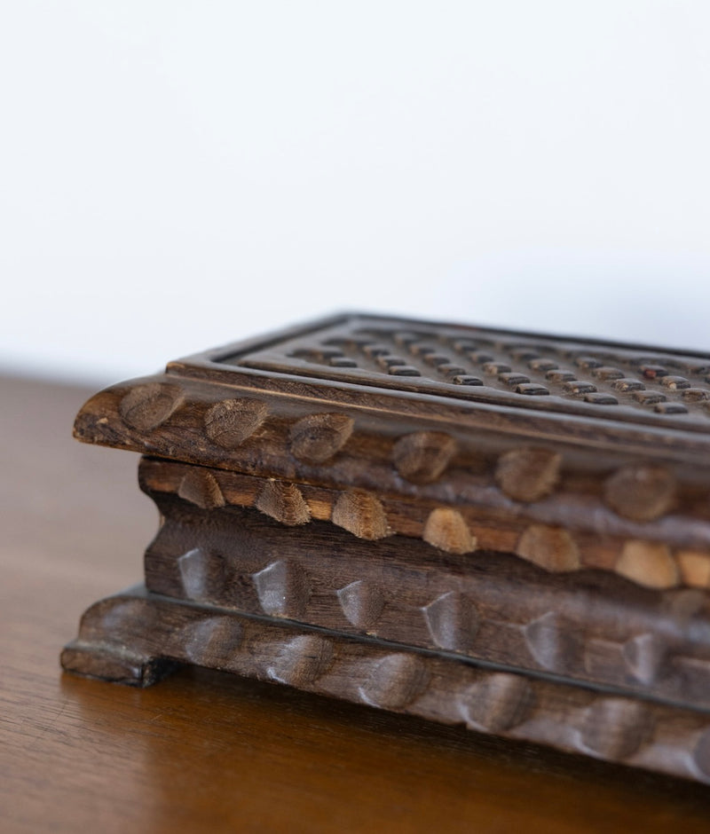 Brutalist Spanish carved box