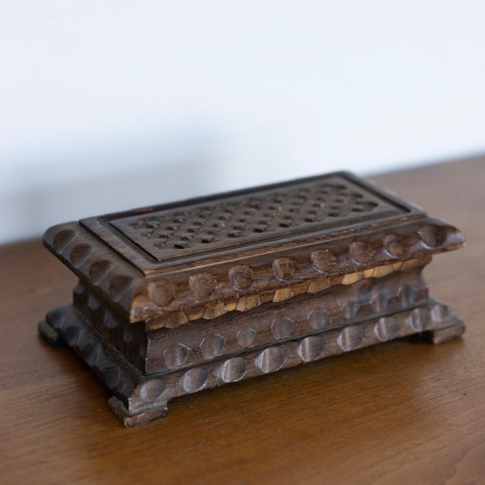 Brutalist Spanish carved box