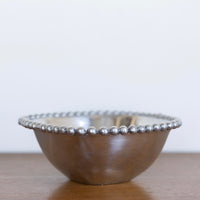 Beaded pewter bowl