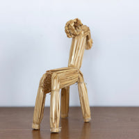 Straw goat sculpture