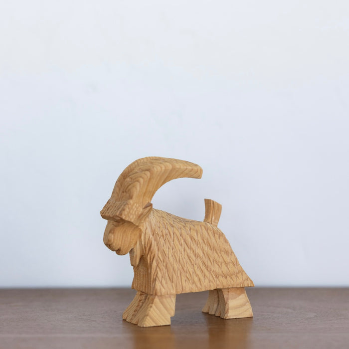 Carved wood yule goat