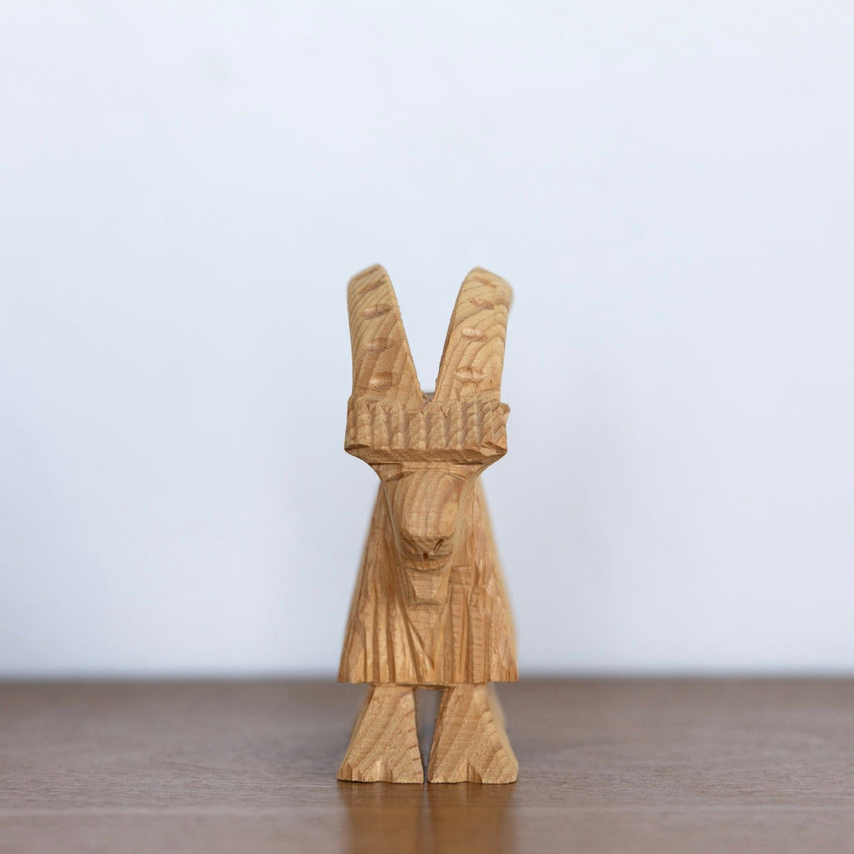 Carved wood yule goat