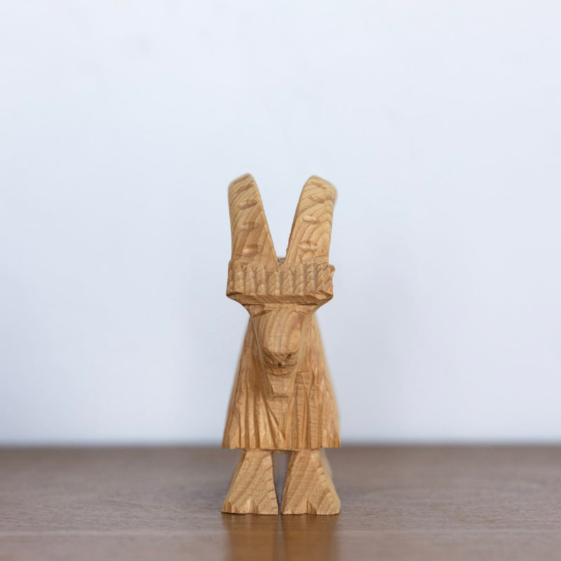 Carved wood yule goat