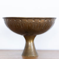 MCM brass pedestal bowl