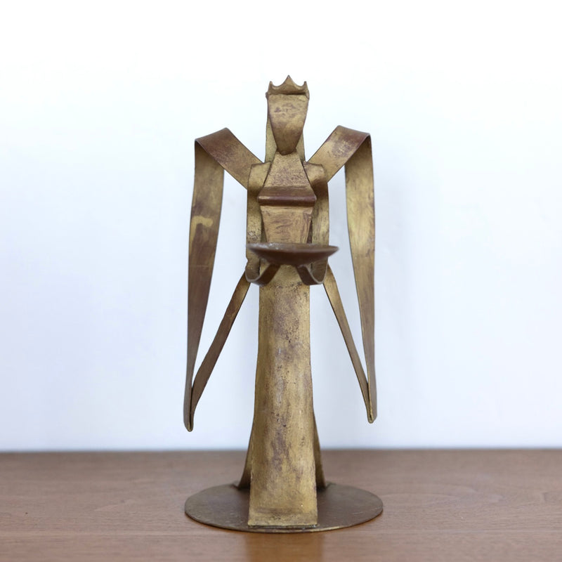 Brushed gold sculptural angel