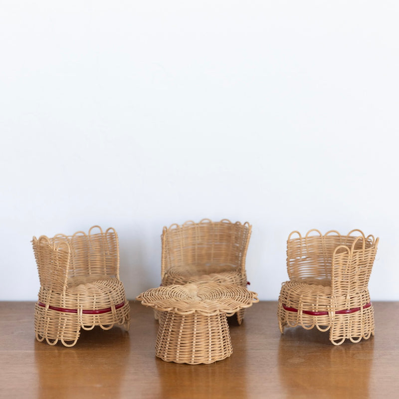 Mini French rattan chairs
