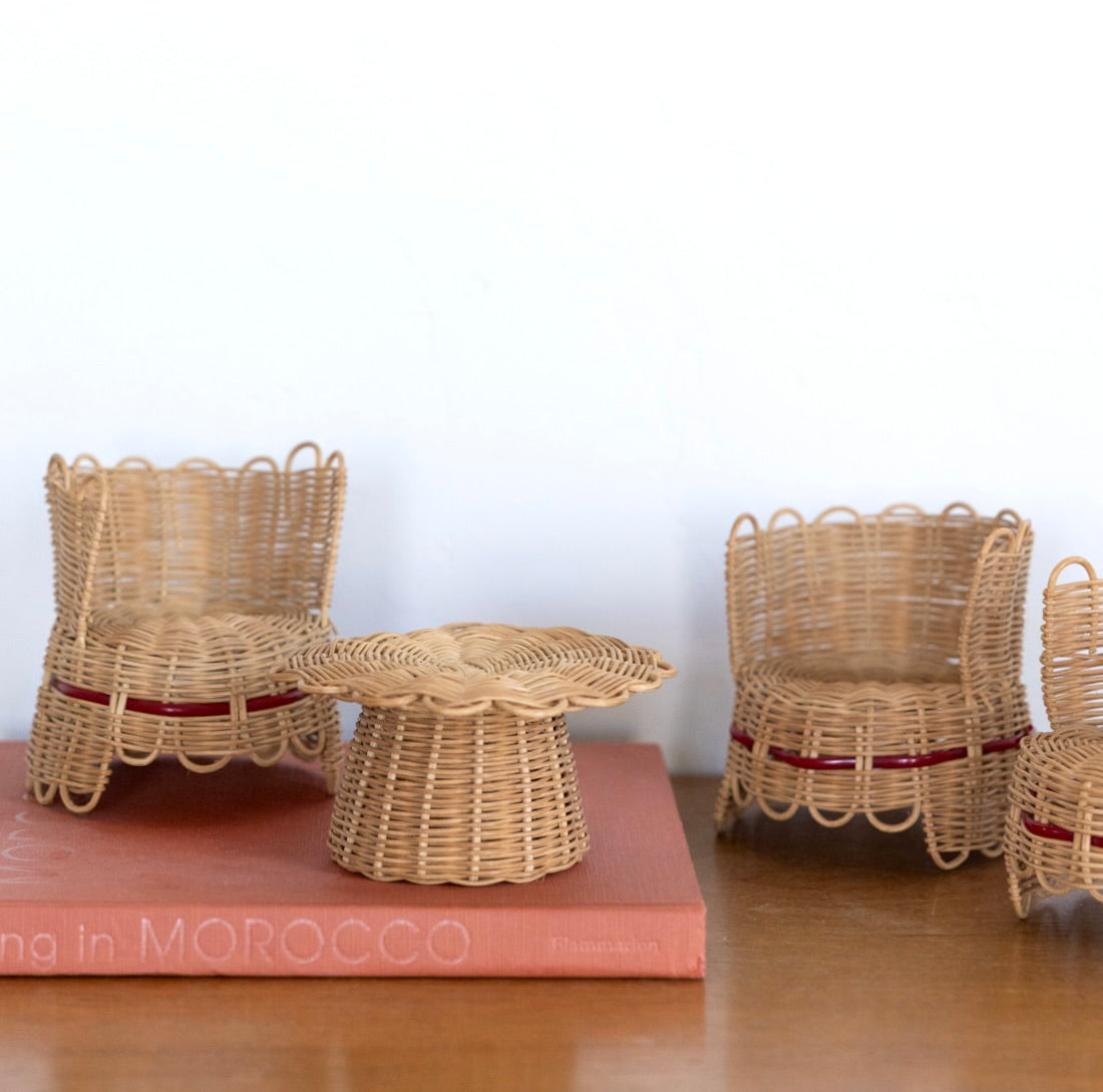 Mini French rattan chairs
