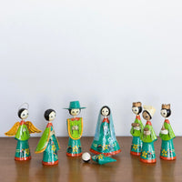 Mexican papier-mâché nativity- vibrant