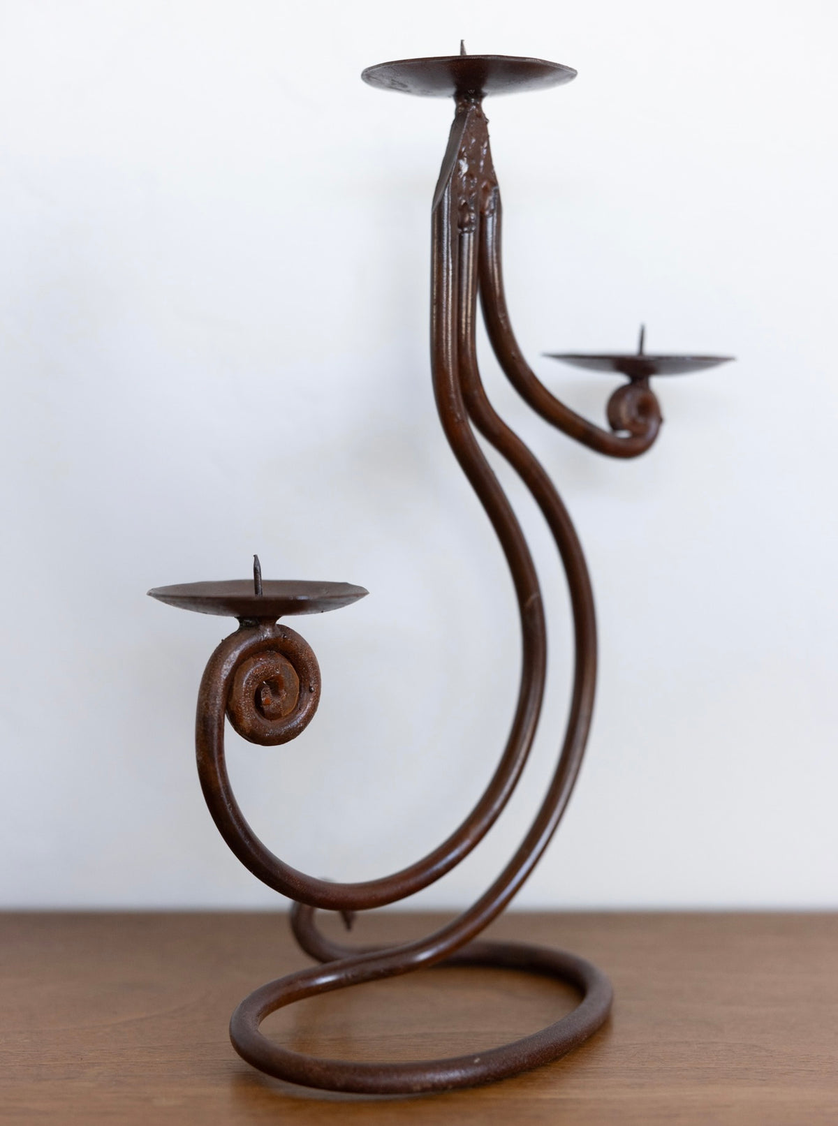 Spiral iron candelabra