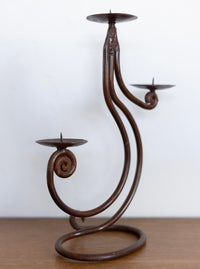 Spiral iron candelabra