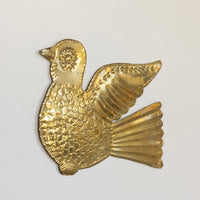 Embossed brass dove