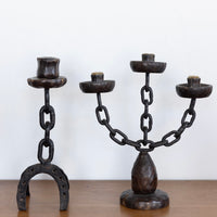Large Brutalist candle holders