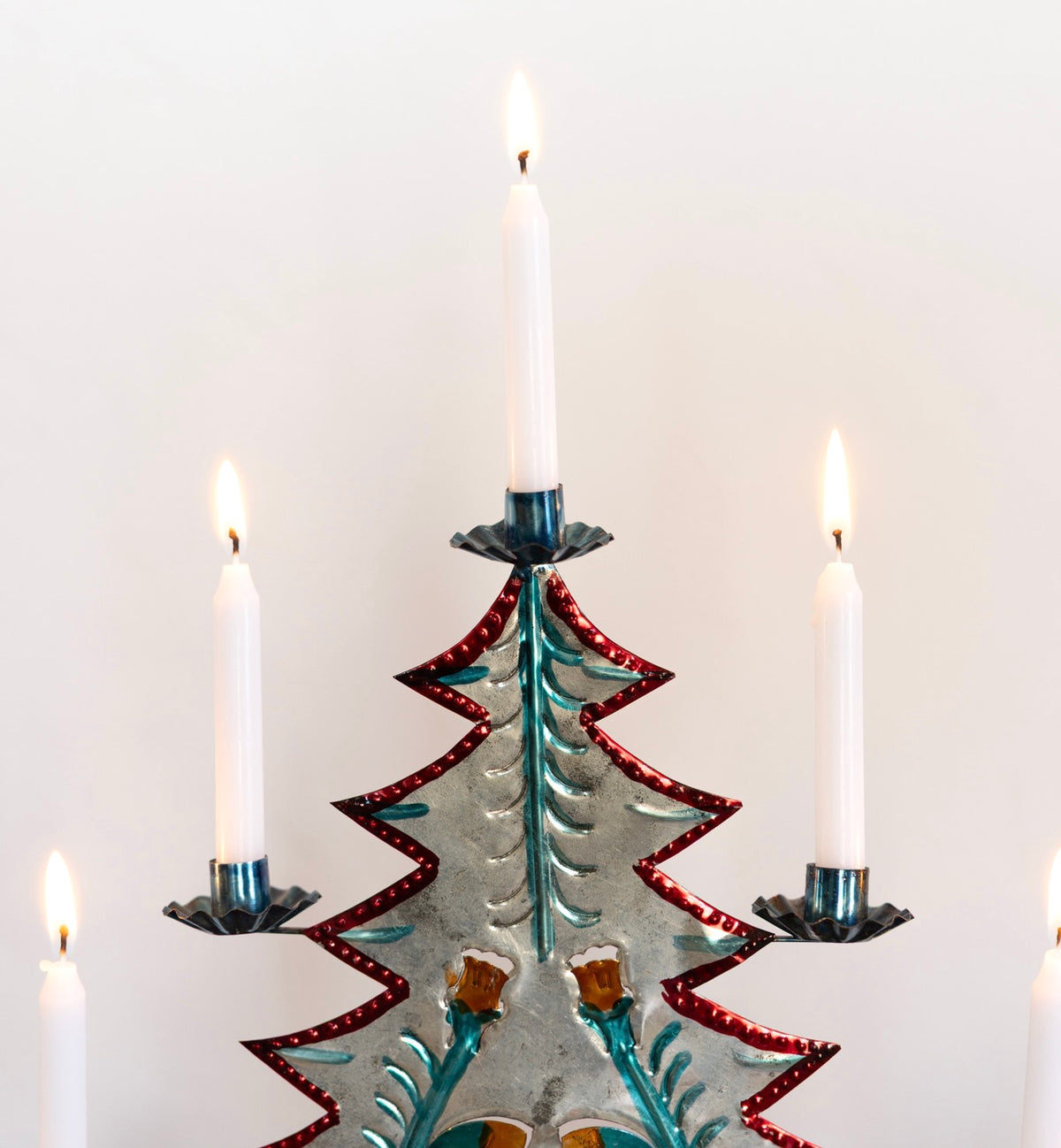 XL tin tree candle holder