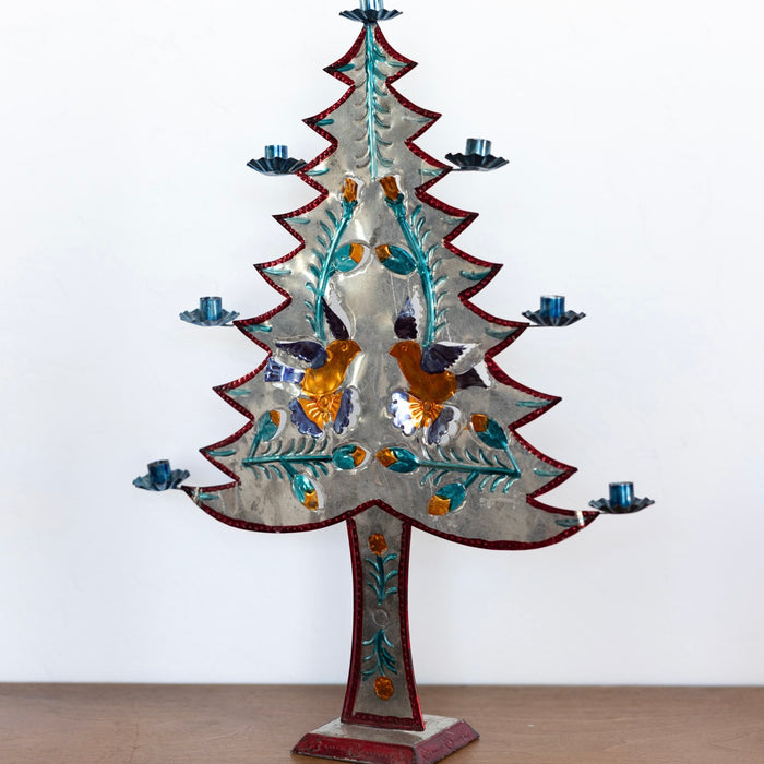 XL tin tree candle holder