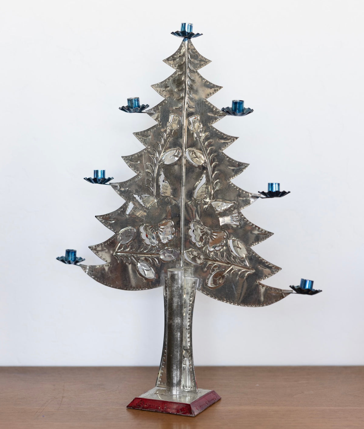 XL tin tree candle holder