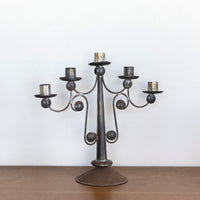 Patina metal candelabra