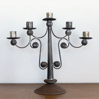 Patina metal candelabra