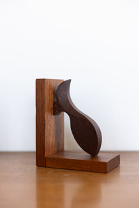 Art deco walnut bookends