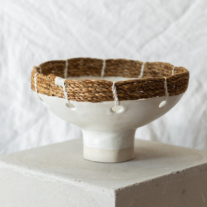 White pedestal bowl